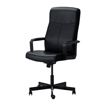 Ikea MALKOLM swivel black leather chairs